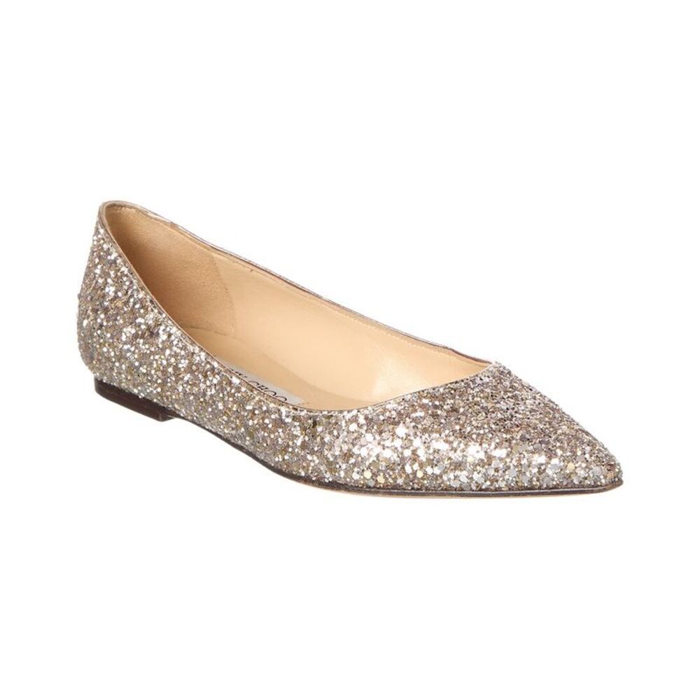 Jimmy Choo Glitter Leather Flat, Pink